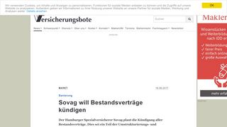 
                            6. Sovag will Bestandsverträge kündigen - Markt - Versicherungsbote.de