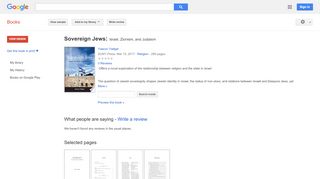 
                            9. Sovereign Jews: Israel, Zionism, and Judaism - Google Books Result