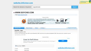 
                            2. soycnd.com at WI. SoyCND - Login - Website Informer