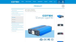 
                            12. SP-1500 (1500W), Pure Sine Wave Inverter – COTEK Product