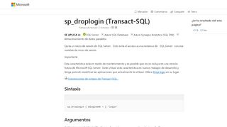 
                            2. sp_droplogin (Transact-SQL) - SQL Server | Microsoft Docs