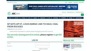 
                            11. sp sets up st. louis barge link to haul coal from rockies - JOC.com