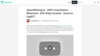 
                            3. SpaceMining.io - 100% Investment Returned - 10% Daily Income ...