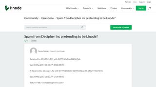 
                            2. Spam from Decipher Inc pretending to be Linode? | Linode Questions