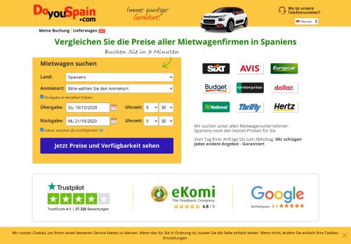 
                            1. Spanien Mietwagen ab 2€ Tag – 100 ... - DoYouSpain.com