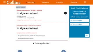 
                            5. Spanish Translation of “to sign a contract” | Collins English-Spanish ...