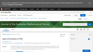 
                            12. Spans of translates in Lp(G) | Journal of the Australian Mathematical ...