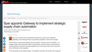 
                            9. Spar appoints Gateway to implement strategic supply chain ... - ITWeb