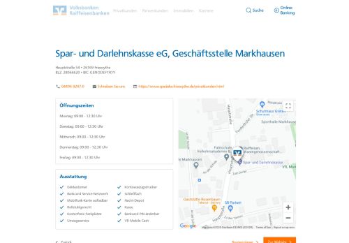 
                            10. Spar- und Darlehnskasse eG, Geschäftsstelle Markhausen ...