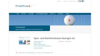 
                            13. Spar- und Darlehnskasse Hoengen eG - firstfive