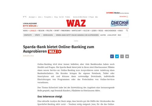 
                            7. Sparda-Bank bietet Online-Banking zum Ausprobieren | waz.de ...