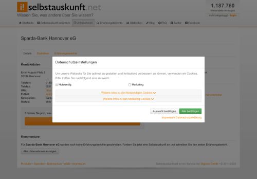 
                            13. Sparda-Bank Hannover eG • selbstauskunft.net