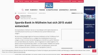 
                            13. Sparda-Bank in Mülheim hat sich 2015 stabil entwickelt - Mülheim ...