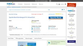 
                            10. ▷ Sparda-Bank Nürnberg eG Fil. Schweinfurt | Tel. (0911) 600080... -
