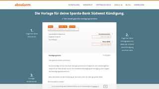 
                            12. Sparda-Bank Südwest direkt online kündigen - Aboalarm