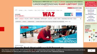 
                            10. Sparda-Bank West zahlt nur 0,01 Prozent an Sparzinsen | waz.de ...