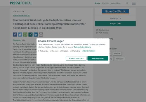 
                            6. ▷ Sparda-Bank West zieht gute Halbjahres-Bilanz - Neues ...