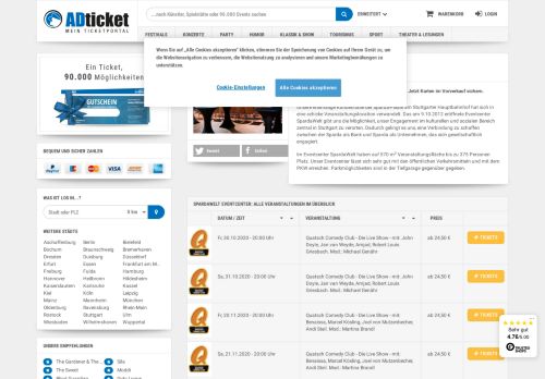 
                            13. SpardaWelt Eventcenter - Tickets | Karten online kaufen auf ADticket.de