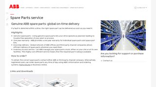 
                            2. Spare Parts service - Spares for drives (ABB drive services)