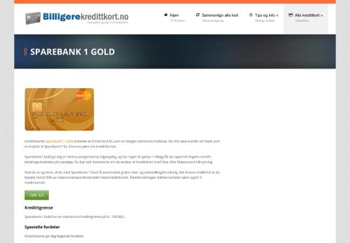 
                            12. Sparebank 1 Gold - Billige Kredittkort
