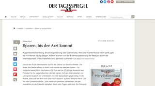 
                            12. Sparen, bis der Arzt kommt - Gesundheit - Ratgeber - Tagesspiegel