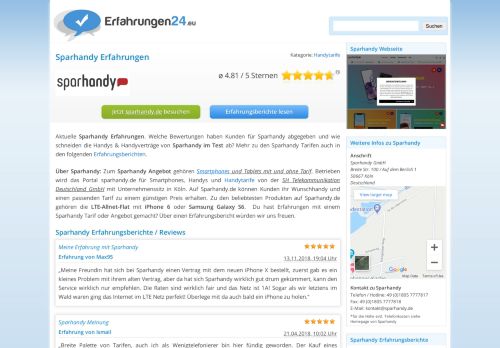 
                            9. Sparhandy Erfahrungen - Erfahrungen24.eu