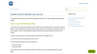 
                            8. Spark Huawei HG630b VDSL Setup – Flip