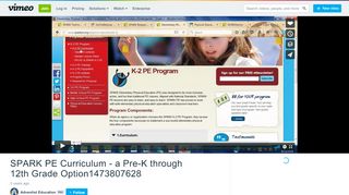 
                            12. SPARK PE Curriculum - a Pre-K through 12th Grade ... - Vimeo
