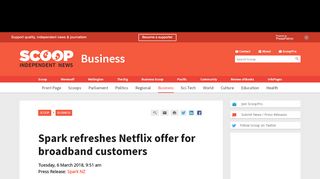 
                            10. Spark refreshes Netflix offer for broadband customers | Scoop News