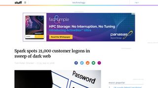 
                            12. Spark spots 21,000 customer logons in sweep of dark web | Stuff.co.nz