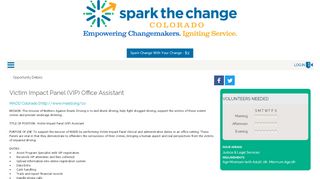 
                            13. Spark the Change Colorado | Victim Impact Panel (VIP) Office Assistant