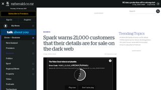 
                            12. Spark warns 21000 customers that their details are for ... - NZ Herald