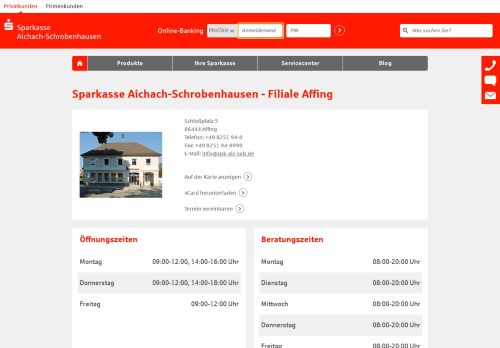 
                            6. Sparkasse Aichach-Schrobenhausen - Filiale Affing, Schloßplatz 5