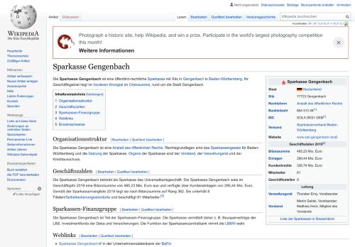 
                            9. Sparkasse Gengenbach – Wikipedia