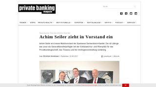 
                            10. Sparkasse Germersheim-Kandel: Achim Seiler zieht in Vorstand ein ...