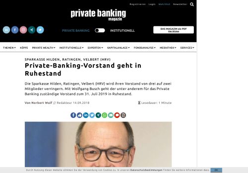 
                            10. Sparkasse Hilden, Ratingen, Velbert (HRV): Private-Banking-Vorstand ...