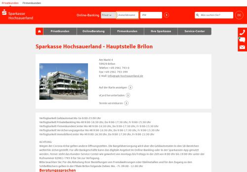 
                            7. Sparkasse Hochsauerland - Filiale Brilon, Am Markt 4