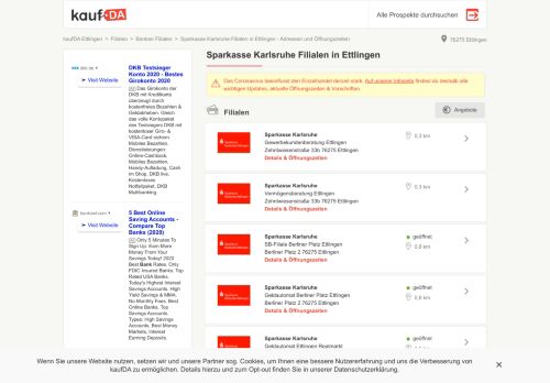 
                            8. Sparkasse Karlsruhe Filialen in Ettlingen - Adressen und Öffnungszeiten