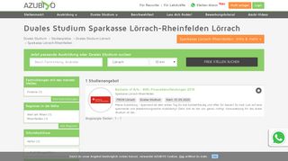 
                            11. Sparkasse Lörrach-Rheinfelden Duales Studium Lörrach | AZUBIYO