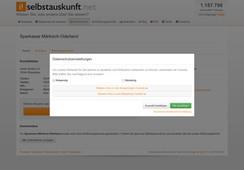 
                            12. Sparkasse Märkisch-Oderland • selbstauskunft.net