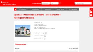 
                            11. Sparkasse Mecklenburg-Strelitz - Geschäftsstelle Hauptgeschäftsstelle