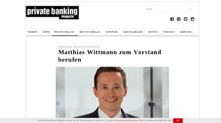 
                            12. Sparkasse Neumarkt-Parsberg: Matthias Wittmann zum Vorstand ...