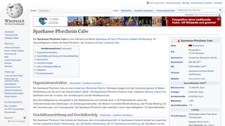 
                            10. Sparkasse Pforzheim Calw – Wikipedia
