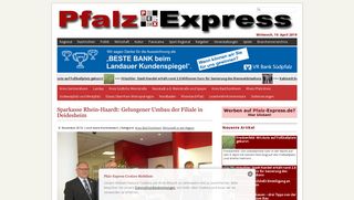 
                            9. Sparkasse Rhein-Haardt: Gelungener Umbau der Filiale in ...