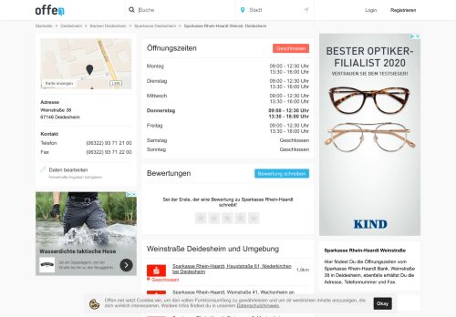 
                            13. Sparkasse Rhein-Haardt Öffnungszeiten, Weinstraße in Deidesheim ...