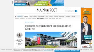 
                            8. Sparkasse schließt fünf Filialen in Rhön-Grabfeld - Main-Post