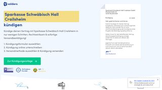 
                            11. Sparkasse Schwäbisch Hall Crailsheim online & kostenlos kündigen