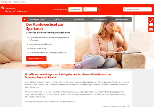 
                            2. Sparkasse Waldeck-Frankenberg: Internet-Filiale