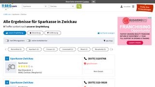 
                            12. Sparkasse Zwickau - Adressen im Telefonbuch - 11880.com