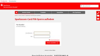
                            12. Sparkassen-Card PIN-Sperre aufheben